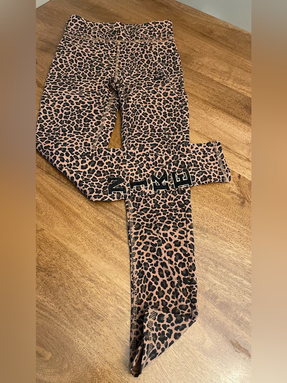 Nike Girls Sportswear Leopard Print Graphic Leggings Large Full Length Stretch